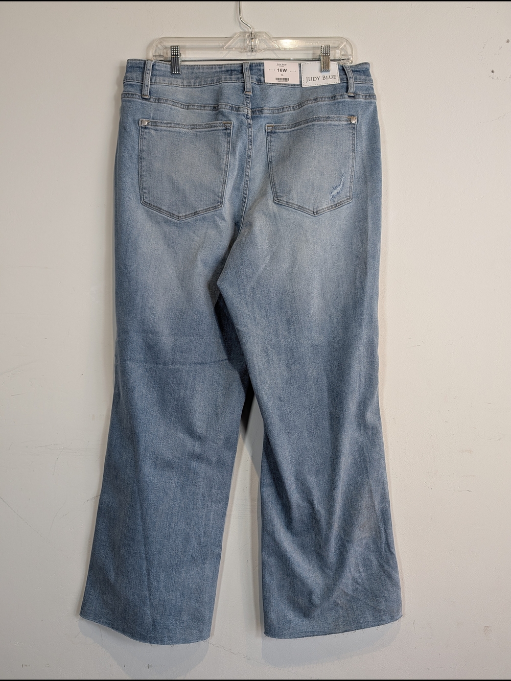 Judy Blue Light Blue Distressed Wide-Leg Jeans, Size 16W - Picture 4 of 6